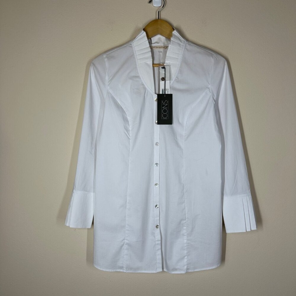 Soft Surroundings Icon Charlize Shirt Womens Size S Old Money Timeless Classic - Picture 2 of 8